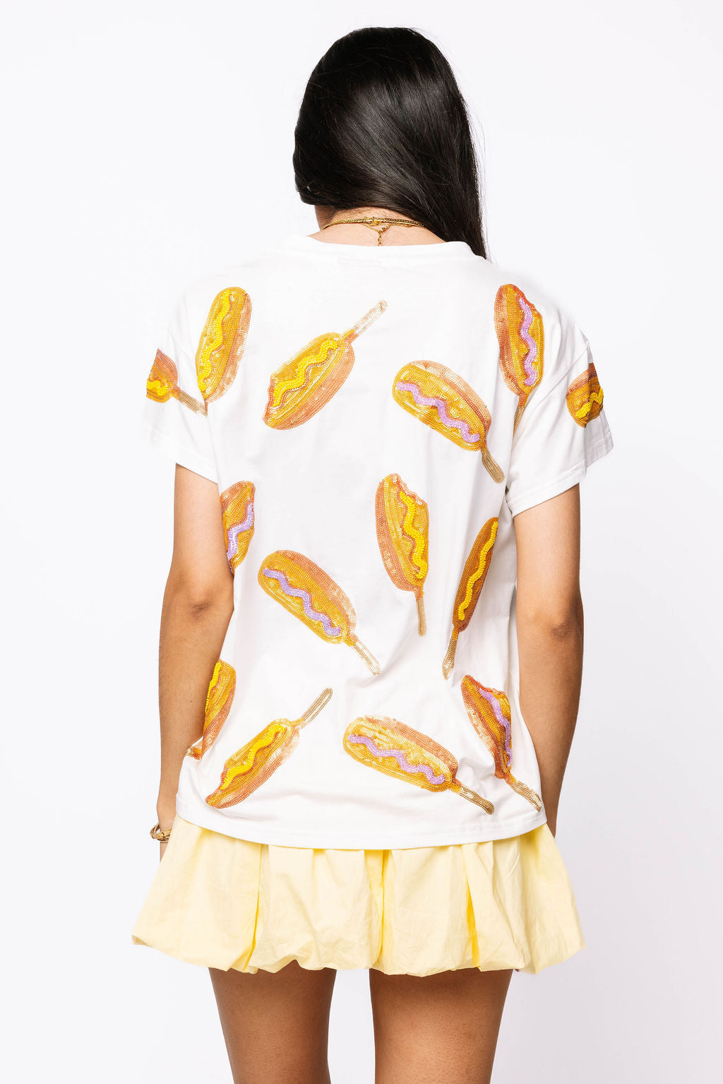 White Scattered Corn Dog Tee