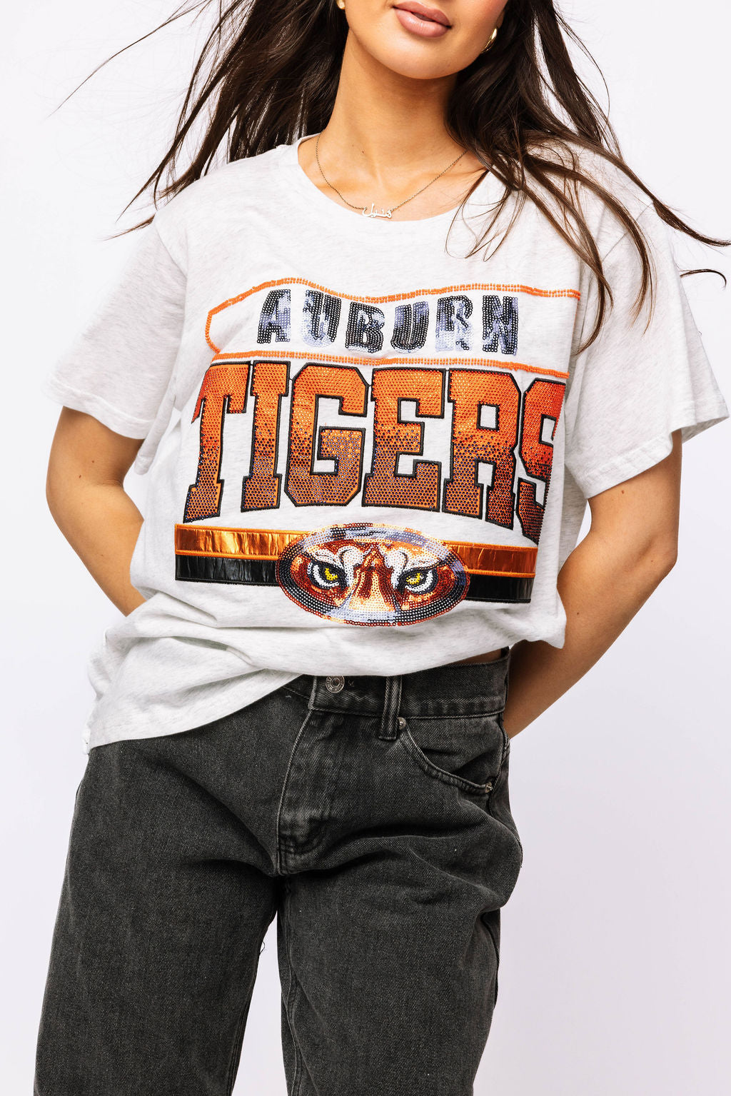 Licensed-Grey Vintage 'Auburn Tigers' Tee