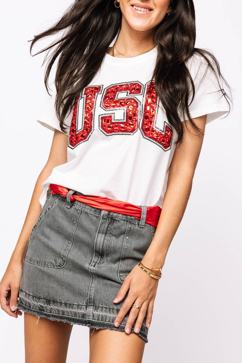 Licensed USC Jeweled Letter Tee
