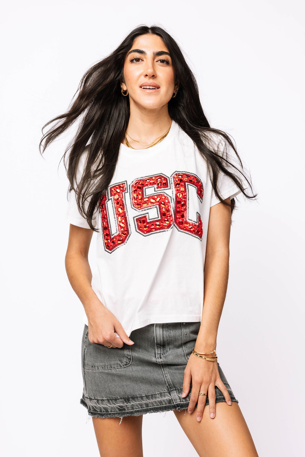 Licensed USC Jeweled Letter Tee