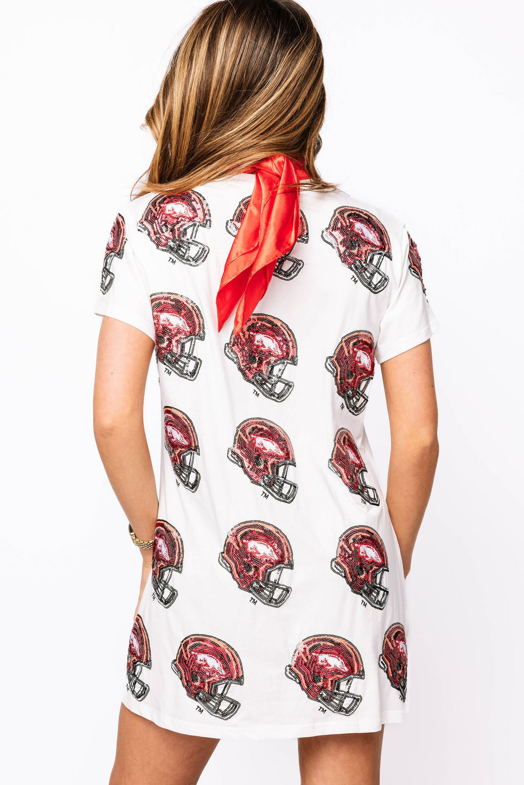 Licensed- White Razor Back Helmet Tee Dress