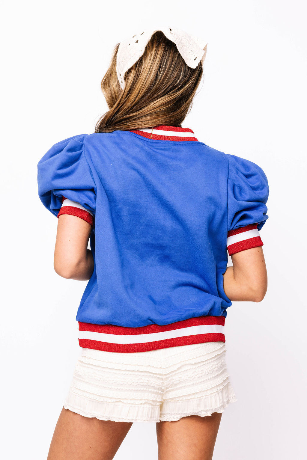 Licensed Royal & Red Poof Sleeve 'Pony Up' Short Sleeve Top