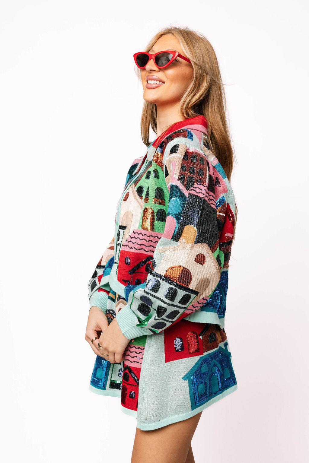 Multi Collar Button Up House Sweater