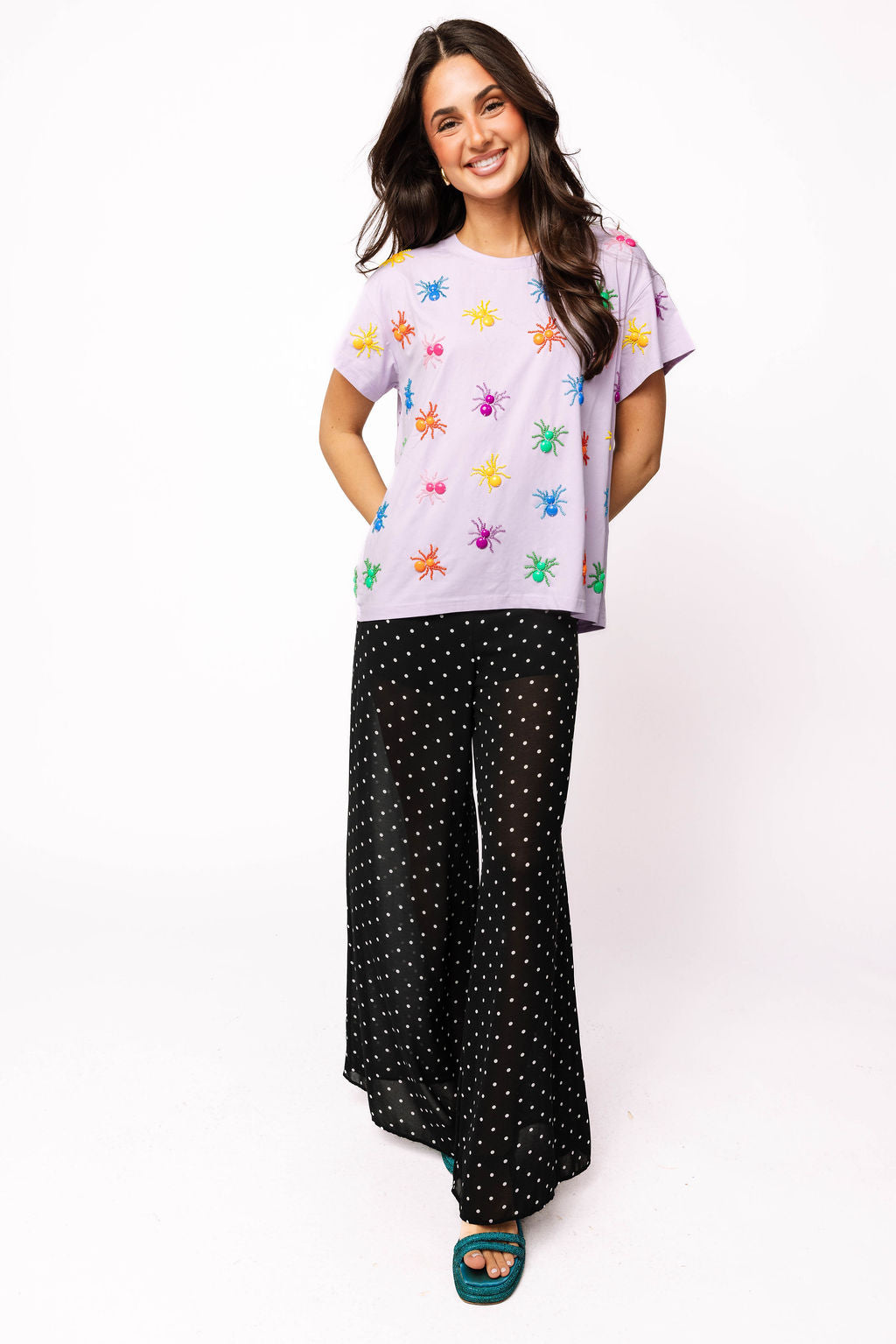 Lavender Multi Beaded Spider Tee