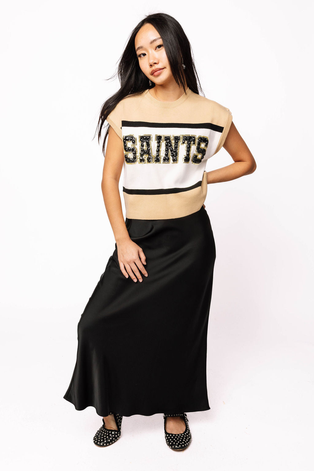 Licensed Colorblock Jewel 'Saints' Sleeveless Tank