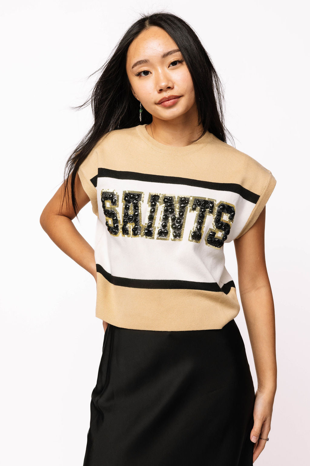 Licensed Colorblock Jewel 'Saints' Sleeveless Tank
