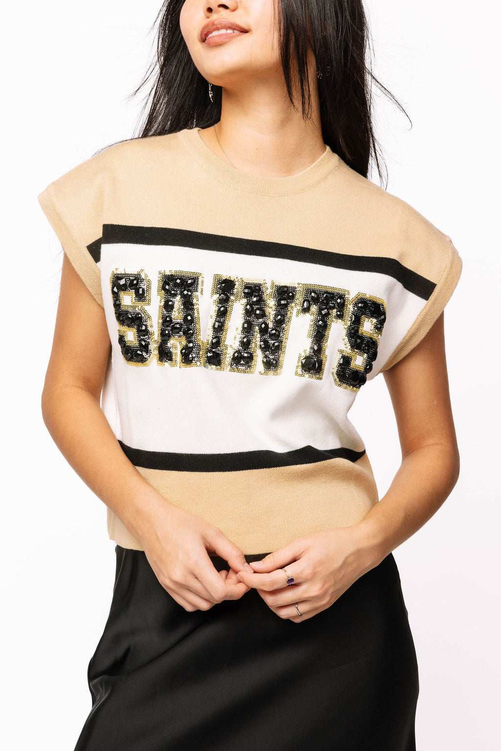 Licensed Colorblock Jewel 'Saints' Sleeveless Tank