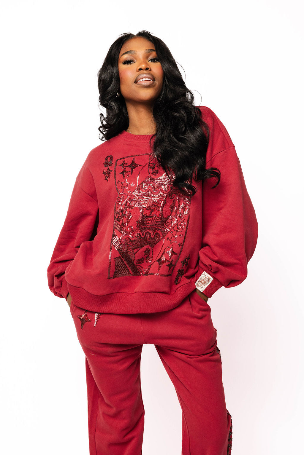 Maroon QOS Logo Card Sweatshirt