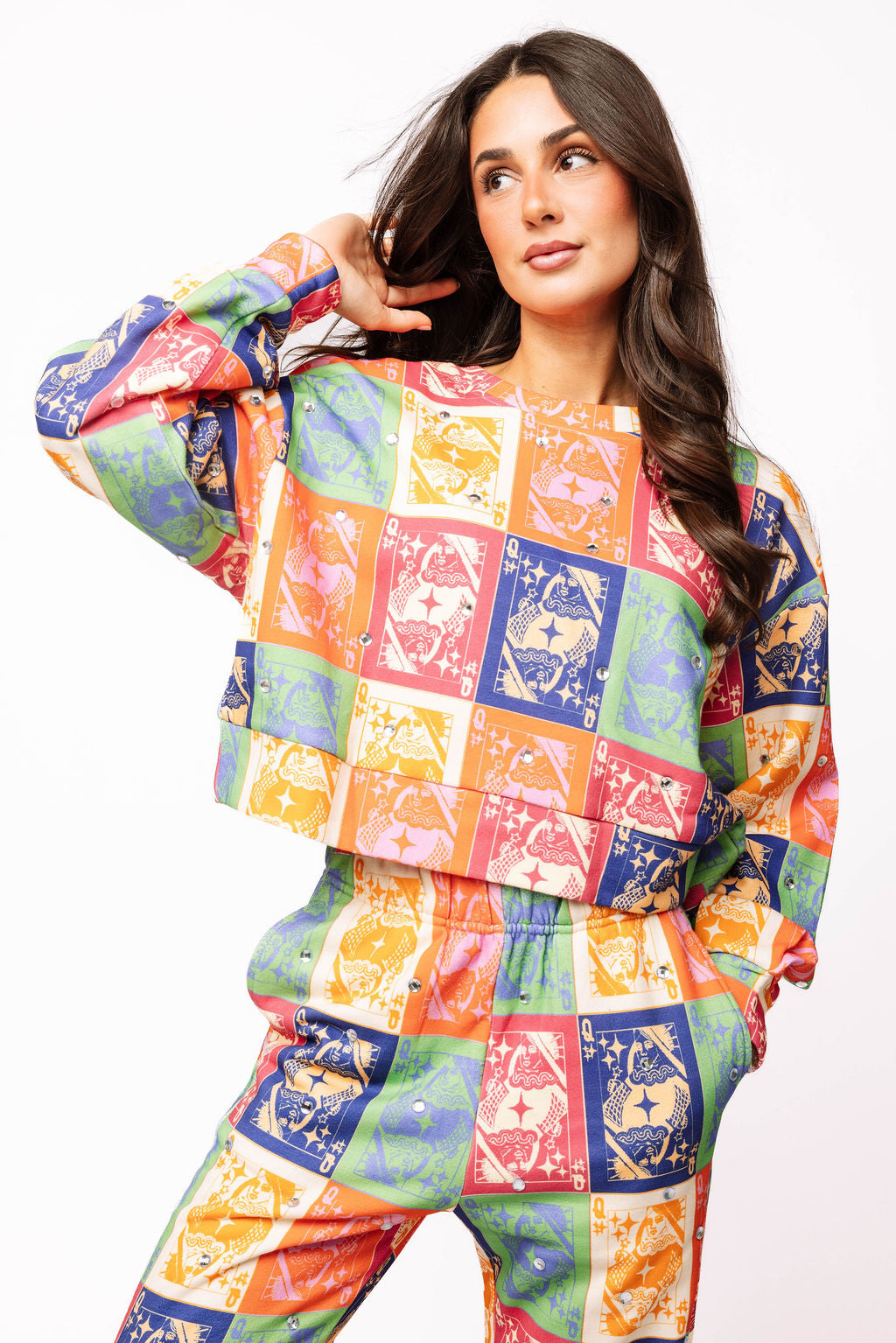 Fall Colorblock Queen Logo Sweatshirt