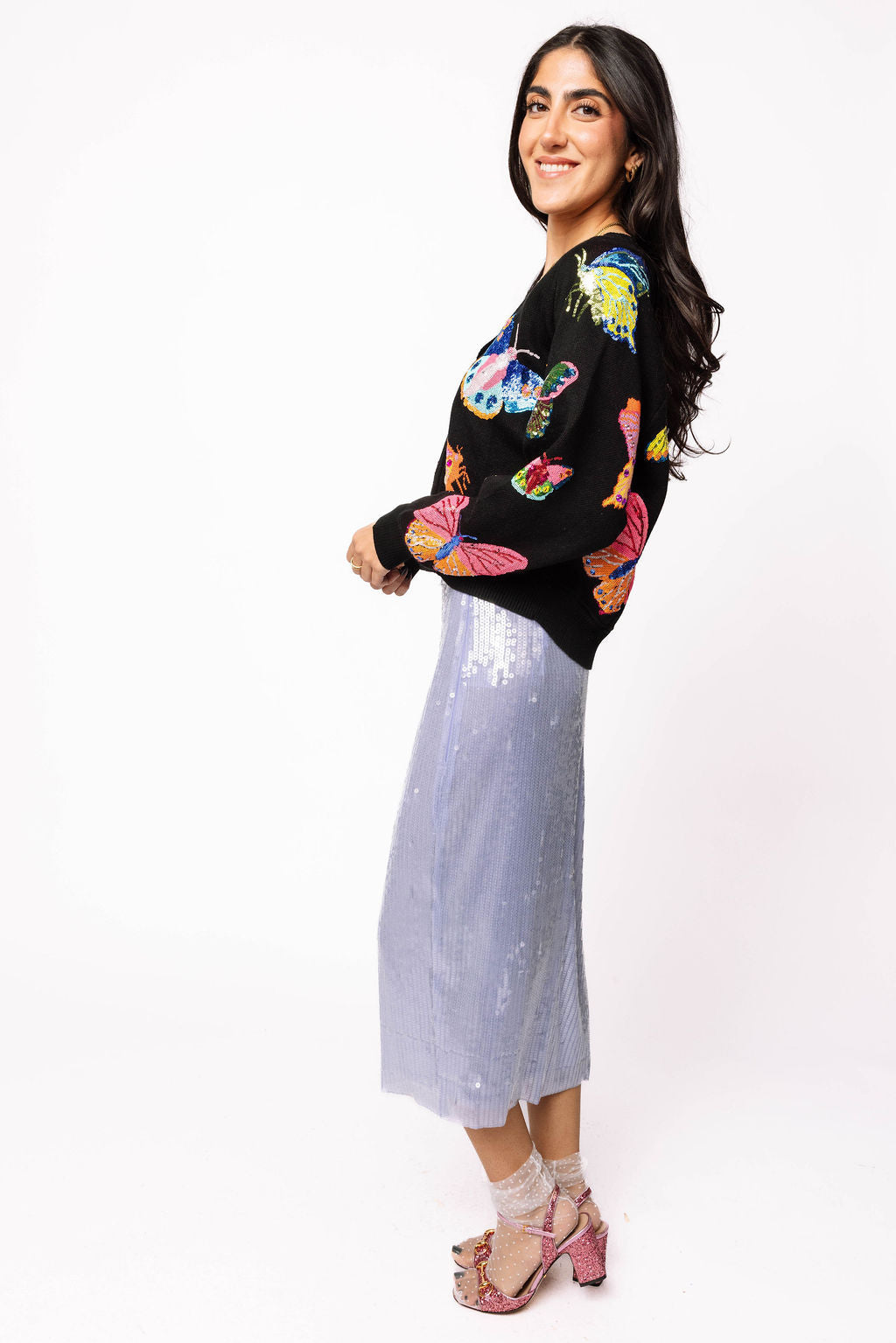 Black Big Butterfly Cardigan