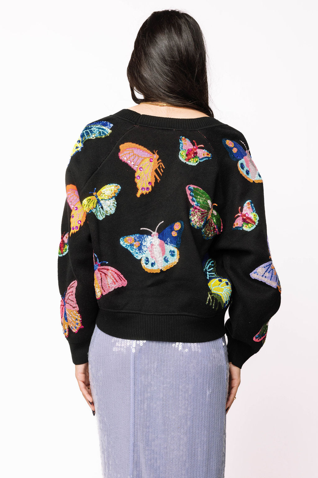 Black Big Butterfly Cardigan