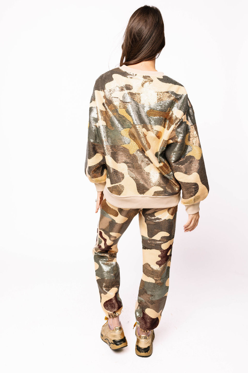 Green Full Sequin Camo Jogger