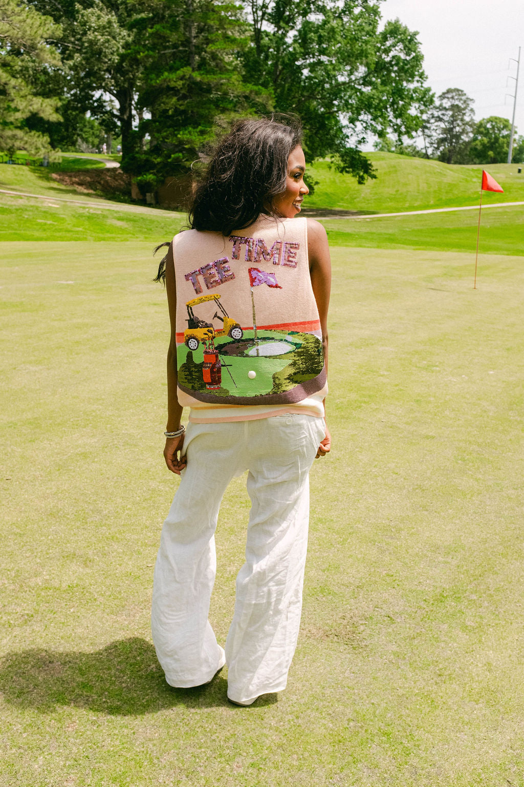 Light Pink Plaid Golf 'Tee Time' Sweater Vest