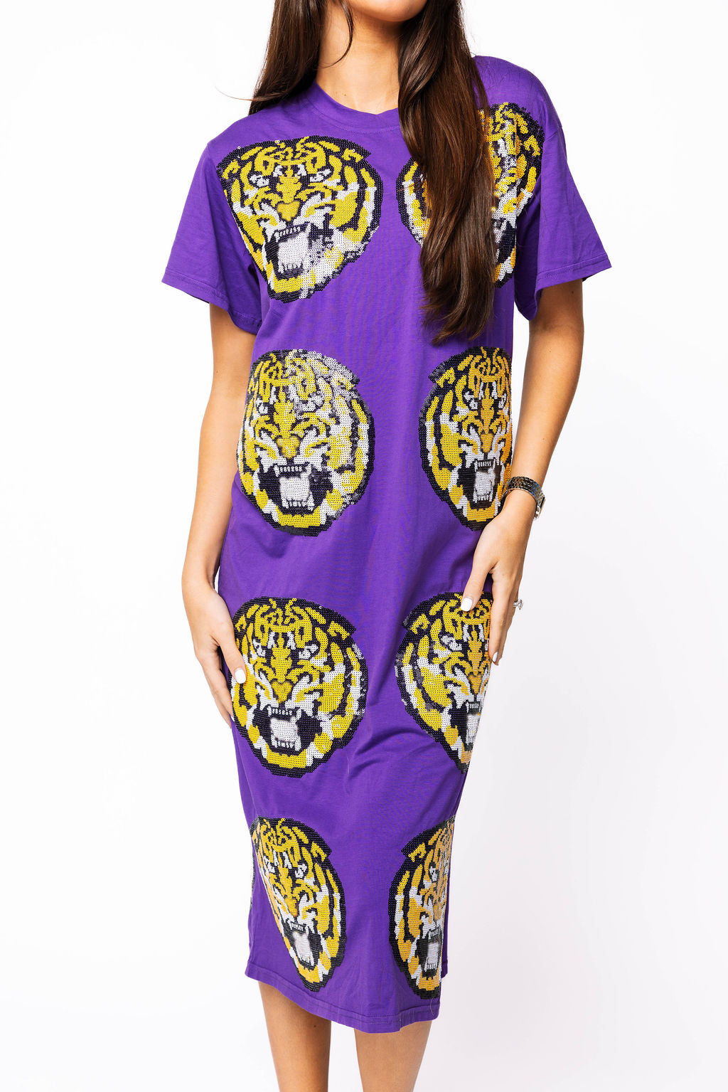Licensed LSU Mascot Midi Tee Dress