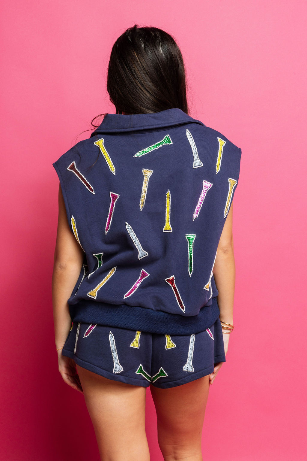 Navy Multi Golf Tee Short